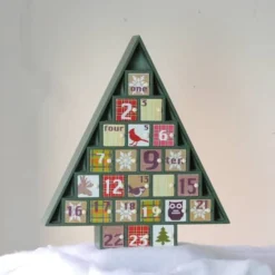 Northlight 15" Green Tree Shaped Christmas Advent Calendar Decoration 8 Northlight 15" Green Tree Shaped Christmas Advent Calendar Decoration -Northlight Sale Store D491519S 2
