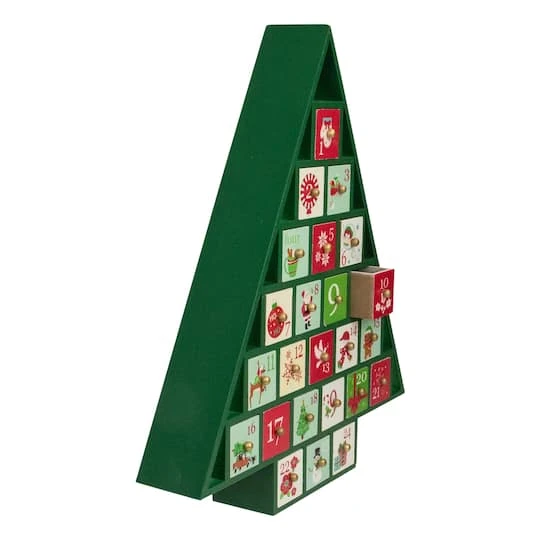 Northlight 15" Green Tree Shaped Christmas Advent Calendar Decoration 4 Northlight 15" Green Tree Shaped Christmas Advent Calendar Decoration - Image 4