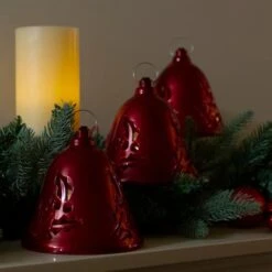 Northlight 6.5" Musical Lighted Red Bells Christmas Décor Set -Northlight Sale Store D491527S 2