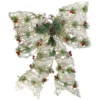 Northlight 20" White Rattan Berry & Pinecone Christmas Bow
