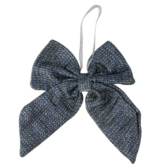 Northlight 5.25" Blue Double Loop Christmas Bow Wall Décor 1 Northlight 5.25" Blue Double Loop Christmas Bow Wall Décor