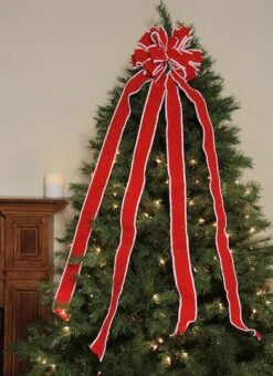 Northlight 48" Red & White Fringe 16 Loop Commercial Christmas Bow -Northlight Sale Store D491533S 3