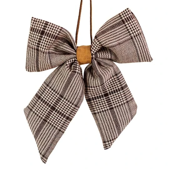 Northlight 19" Black & White Plaid Two Loop Christmas Bow Decoration 3 Northlight 19" Black & White Plaid Two Loop Christmas Bow Decoration - Image 3