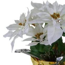 Northlight 17" Potted White Poinsettia Christmas Arrangement -Northlight Sale Store D491554S 2