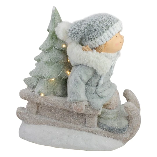 Northlight 15" Lighted Girl On Sled Tabletop Decoration 6 Northlight 15" Lighted Girl On Sled Tabletop Decoration - Image 6