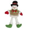 Northlight 18" Red & Green Sitting Smiling Snowman Christmas Figure