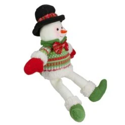 Northlight 18" Red & Green Sitting Smiling Snowman Christmas Figure -Northlight Sale Store D491581S 3