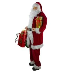 Northlight 6ft. Red & White Standing Santa Claus With Presents Christmas Figure -Northlight Sale Store D491583S 2