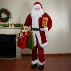 Northlight 6ft. Red & White Standing Santa Claus With Presents Christmas Figure -Northlight Sale Store D491583S 3