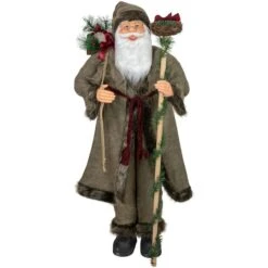 Northlight 4ft. Olive Green & Burgundy Red Standing Santa Claus With Gift Bag Christmas Figure -Northlight Sale Store D491585S 11