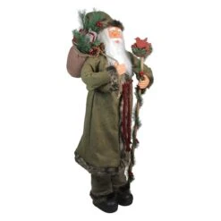 Northlight 4ft. Olive Green & Burgundy Red Standing Santa Claus With Gift Bag Christmas Figure -Northlight Sale Store D491585S 2