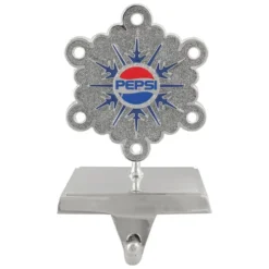 Northlight 6.5" Silver & Blue Pepsi Snowflake Christmas Stocking Holder