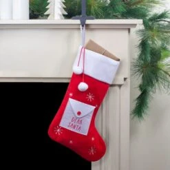 Northlight 19" Red & White Dear Santa Christmas Stocking -Northlight Sale Store D491603S 2