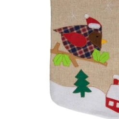 Northlight 19" Let It Snow Bird Burlap Christmas Stocking -Northlight Sale Store D491604S 3