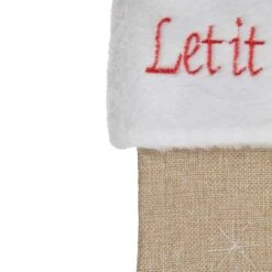 Northlight 19" Let It Snow Bird Burlap Christmas Stocking -Northlight Sale Store D491604S 4