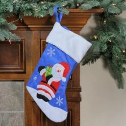 Northlight 15" Blue & Red Santa Claus Christmas Stocking -Northlight Sale Store D491605S 2