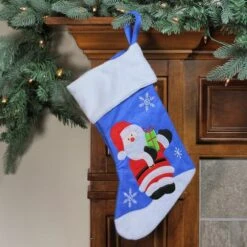 Northlight 15" Blue & Red Santa Claus Christmas Stocking -Northlight Sale Store D491605S 3