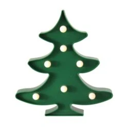 Northlight 8.75" Green Christmas Tree Marquee Wall Sign