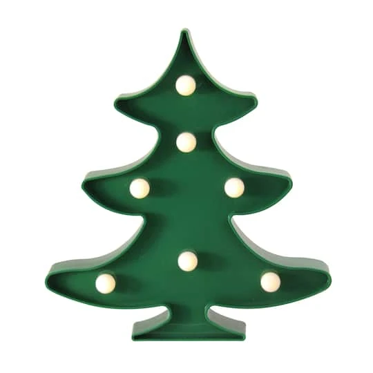 Northlight 8.75" Green Christmas Tree Marquee Wall Sign 1 Northlight 8.75" Green Christmas Tree Marquee Wall Sign