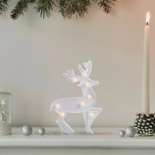 Northlight 9.75" White Reindeer Christmas Marquee Wall Sign 3 Northlight 9.75" White Reindeer Christmas Marquee Wall Sign - Image 3