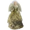 Northlight 16" Gold & Brown Lighted Angel In Gown With Harp Tree Topper
