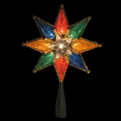 Northlight 8" Lighted Multi Color 8-Point Star Tree Topper 6 Northlight 8" Lighted Multi Color 8-Point Star Tree Topper -Northlight Sale Store D491632S 2