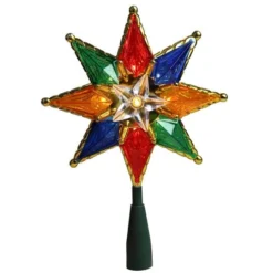 Northlight 8" Lighted Multi Color 8-Point Star Tree Topper 7 Northlight 8" Lighted Multi Color 8-Point Star Tree Topper -Northlight Sale Store D491632S 3
