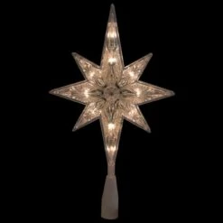 Northlight 10" White Lighted Faceted Star Of Bethlehem Tree Topper -Northlight Sale Store D491636S 2