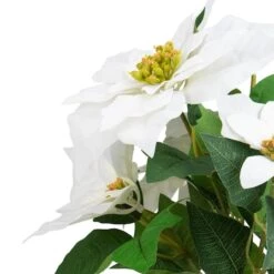 Northlight 14.5" Potted White Artificial Christmas Poinsettia Flower Plant -Northlight Sale Store D491641S 3