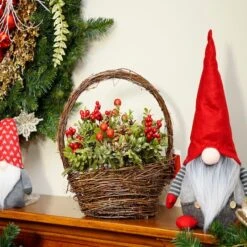 Northlight 12" Red & Green Pine Cones & Berries Tabletop Decoration -Northlight Sale Store D491642S 3