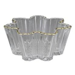 Northlight 5.75" Clear & Gold Snowflake Candy Dish Serving Bowl -Northlight Sale Store D491655S 2