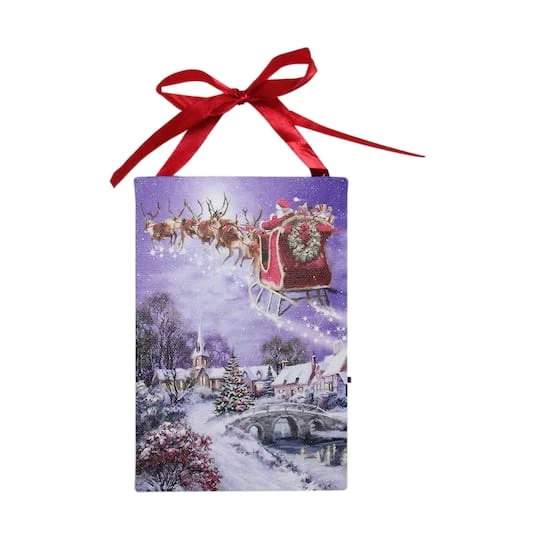 Northlight 6" LED Fiber Optic Christmas Tree & Santa Sleigh Wall Art 3 Northlight 6" LED Fiber Optic Christmas Tree & Santa Sleigh Wall Art - Image 3