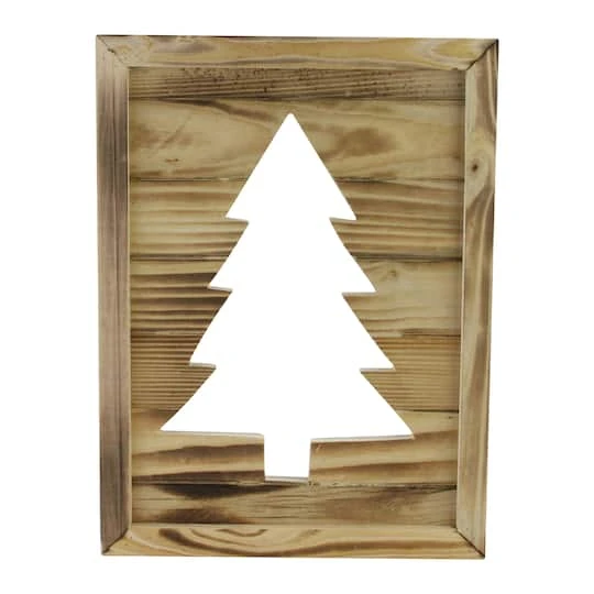 Northlight 13.75" Framed Wood Christmas Tree-Out Wall Hanging Decoration 5 Northlight 13.75" Framed Wood Christmas Tree-Out Wall Hanging Decoration - Image 5