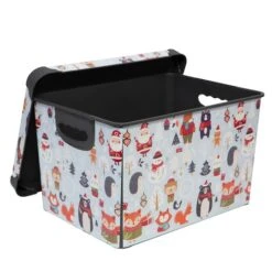 Simplify Woodland Winter Storage Tote Bin -Northlight Sale Store D492889S 12