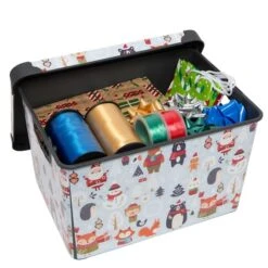 Simplify Woodland Winter Storage Tote Bin -Northlight Sale Store D492889S 13