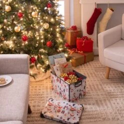 Simplify Woodland Winter Storage Tote Bin -Northlight Sale Store D492889S 15