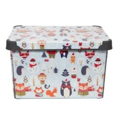 Simplify Woodland Winter Storage Tote Bin -Northlight Sale Store D492889S 16