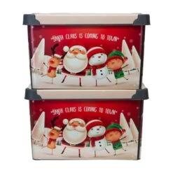 Simplify Santa Clause Is Coming To Town Storage Tote Bin 12 Simplify Santa Clause Is Coming To Town Storage Tote Bin -Northlight Sale Store D492891S 13