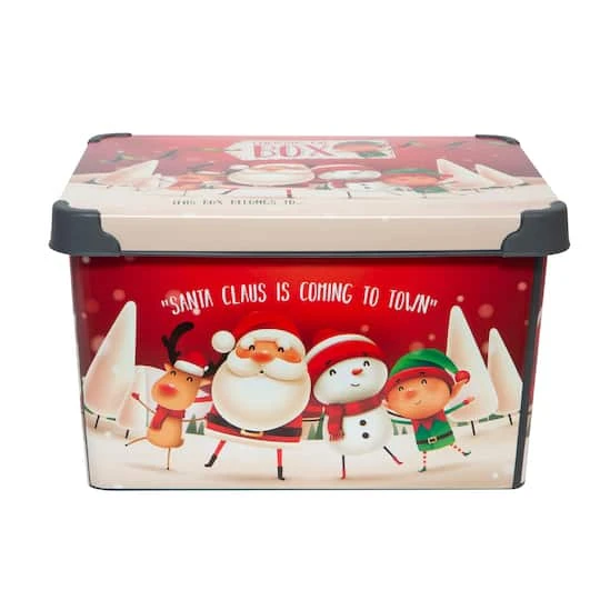Simplify Santa Clause Is Coming To Town Storage Tote Bin 5 Simplify Santa Clause Is Coming To Town Storage Tote Bin - Image 5