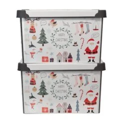 Simplify Happy Christmas Storage Tote Bin -Northlight Sale Store D492892S 16