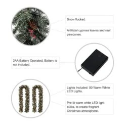 Glitzhome® 9ft. LED Glittered Pinecone Christmas Garlands, 2ct. -Northlight Sale Store D493615S 8