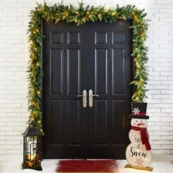 Glitzhome® 9ft. Pre-Lit Pinecone Christmas Garland With Timer, 2ct. 11 Glitzhome® 9ft. Pre-Lit Pinecone Christmas Garland With Timer, 2ct. -Northlight Sale Store D493619S 2