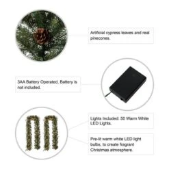 Glitzhome® 9ft. LED Greenery Pinecone Christmas Garlands, 2ct. -Northlight Sale Store D493620S 8