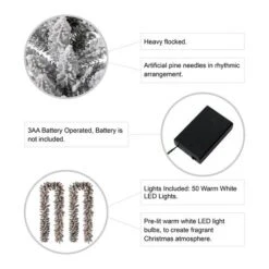 Glitzhome® 9ft. LED Snow Flocked Christmas Garlands With Timer, 2ct. 17 Glitzhome® 9ft. LED Snow Flocked Christmas Garlands With Timer, 2ct. -Northlight Sale Store D493621S 8