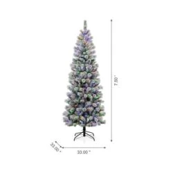 7.5ft Pre-Lit Flocked Pine Artificial Christmas Tree, Color Changing LED Lights -Northlight Sale Store D494326S 7