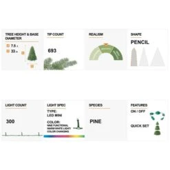 7.5ft Pre-Lit Flocked Pine Artificial Christmas Tree, Color Changing LED Lights -Northlight Sale Store D494326S 8