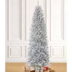 7.5ft. Unlit Silver Tinsel Artificial Christmas Tree -Northlight Sale Store D494334S 2