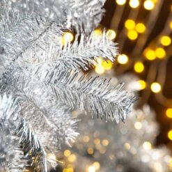 7.5ft. Unlit Silver Tinsel Artificial Christmas Tree -Northlight Sale Store D494334S 4