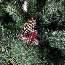 5ft. Pre-Lit Flocked Pine Artificial Christmas Tree, Warm White Lights, 2ct. -Northlight Sale Store D494336S 5