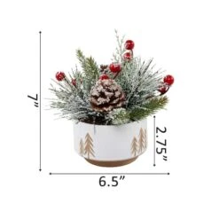 Christmas Mix IN 4.25" Ceramic Reverse Tree Pot -Northlight Sale Store D511151S 2